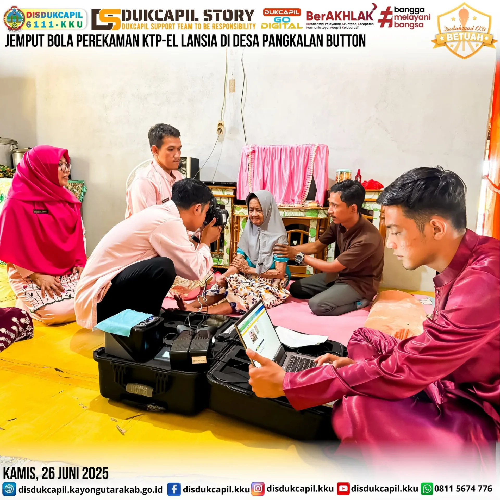 Disdukcapil Kayong Utara Laksanakan "Dukcapil Story": Perekaman e-KTP untuk Penyandang Disabilitas dan Lansia Edisi 26 Juni 2025