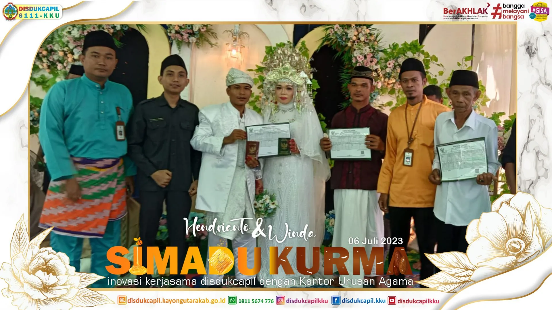 SIMADU KURMA, Inovasi Kerjasama Disdukcapil KKU dengan Kantor Urusan Agama