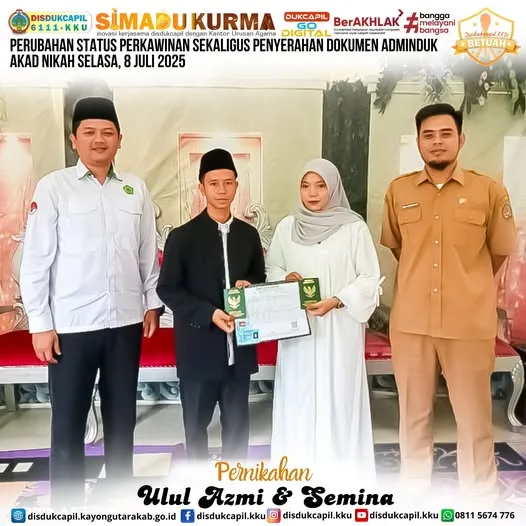 Perubahan Status Perkawinan & Penyerahan Dokumen Adminduk melalui Inovasi SIMADU KURMA Edisi 8 Juli 2025