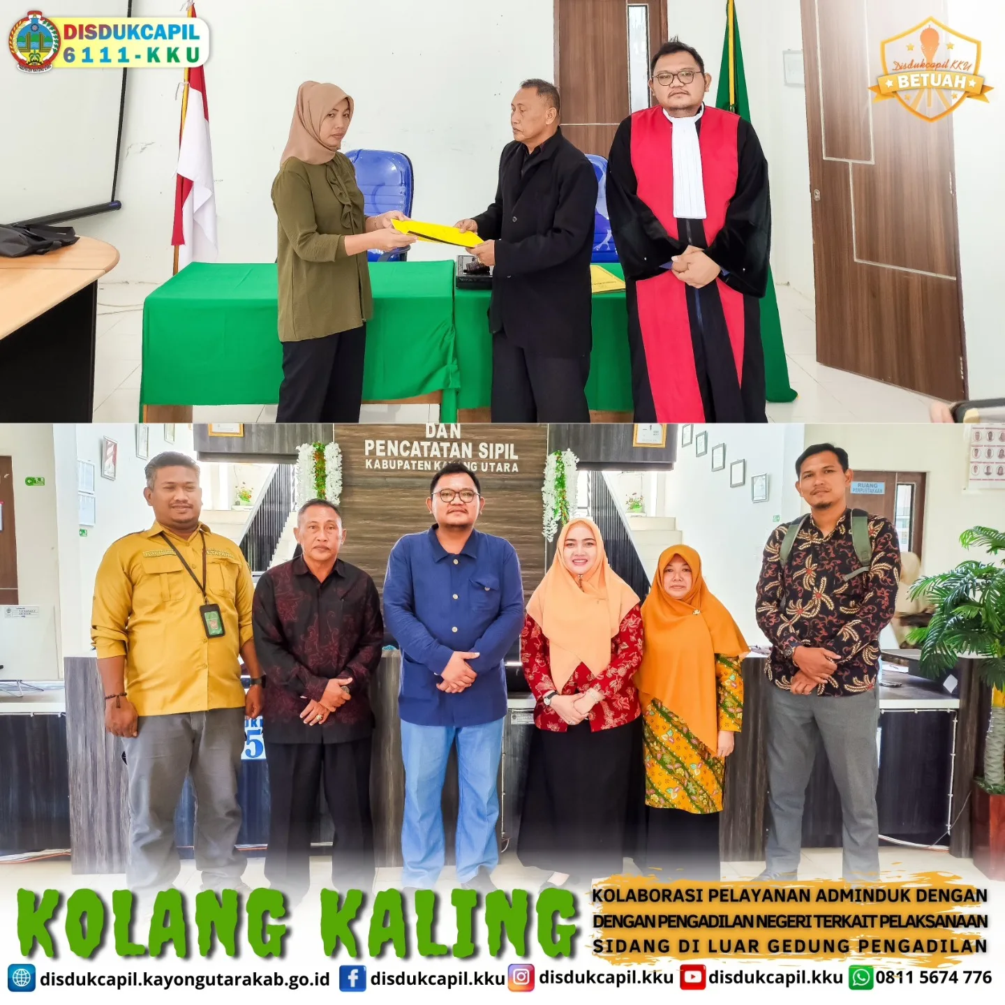 Inovasi KOLANG-KALING Disdukcapil Kayong Utara dengan Pengadilan Negeri Ketapang