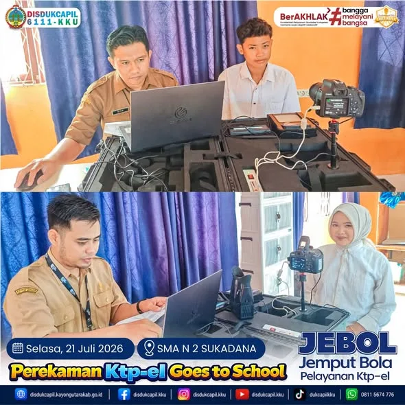KTP-el Goes to School Sambangi SMA Negeri 2 Sukadana, Disdukcapil Pastikan Pelajar Siap Punya Identitas Resmi