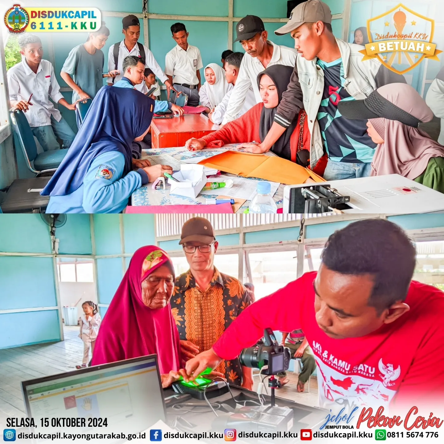 Kegiatan JEBOL (Jemput Bola) Dinas Dukcapil Kayong Utara di Desa Satai Lestari dan Sekitarnya