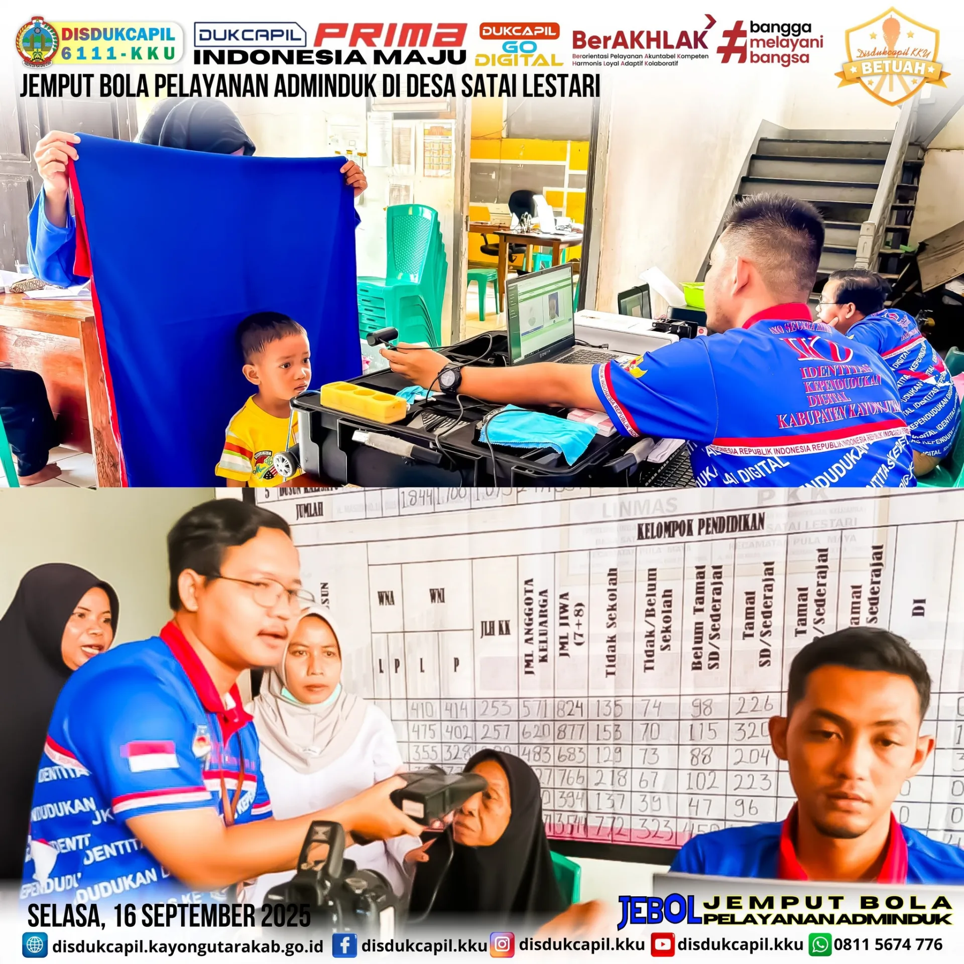 Disdukcapil Kayong Utara Gelar JEBOL Adminduk di Desa Satai Lestari, Pulau Maya