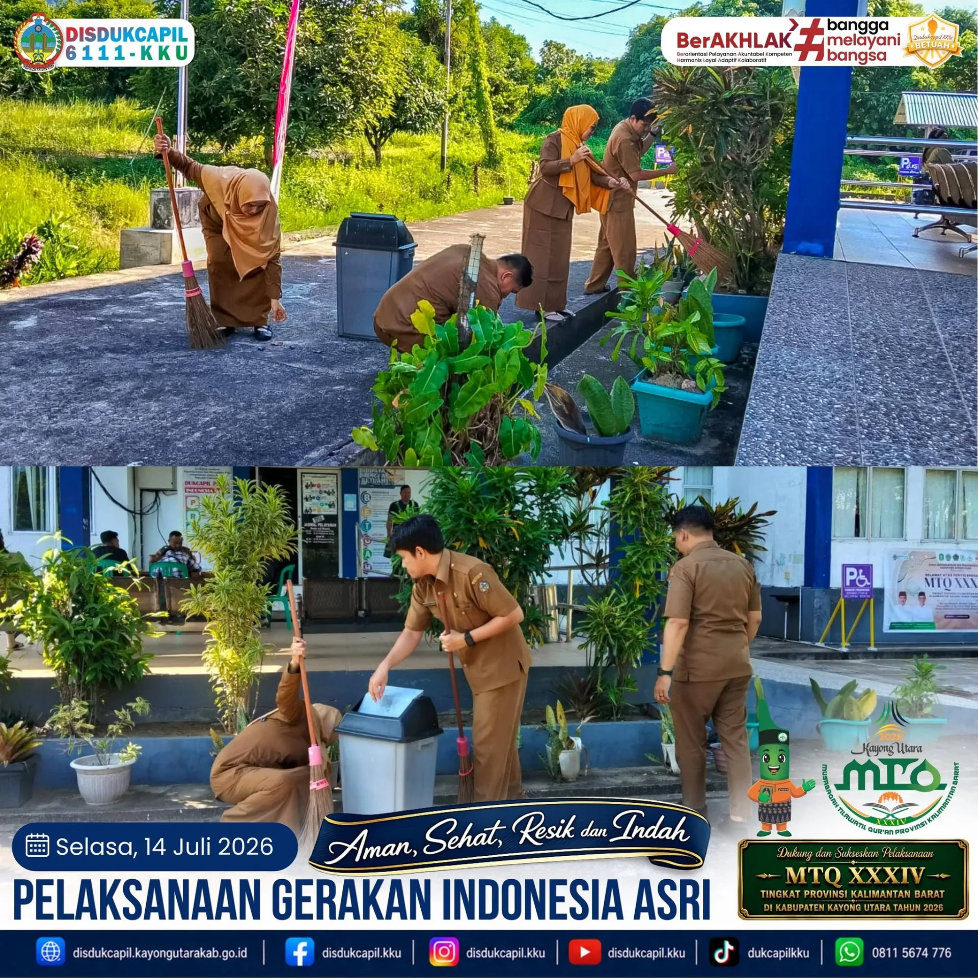 Dari Kebiasaan Menjadi Budaya, Dinas Dukcapil Kayong Utara Kembali Laksanakan Gerakan Indonesia ASRI