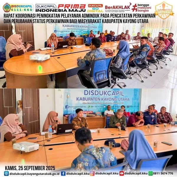 Disdukcapil Kayong Utara Gelar Rapat Koordinasi Peningkatan Pelayanan Adminduk pada Pencatatan Perkawinan dan Perubahan Status Kawin