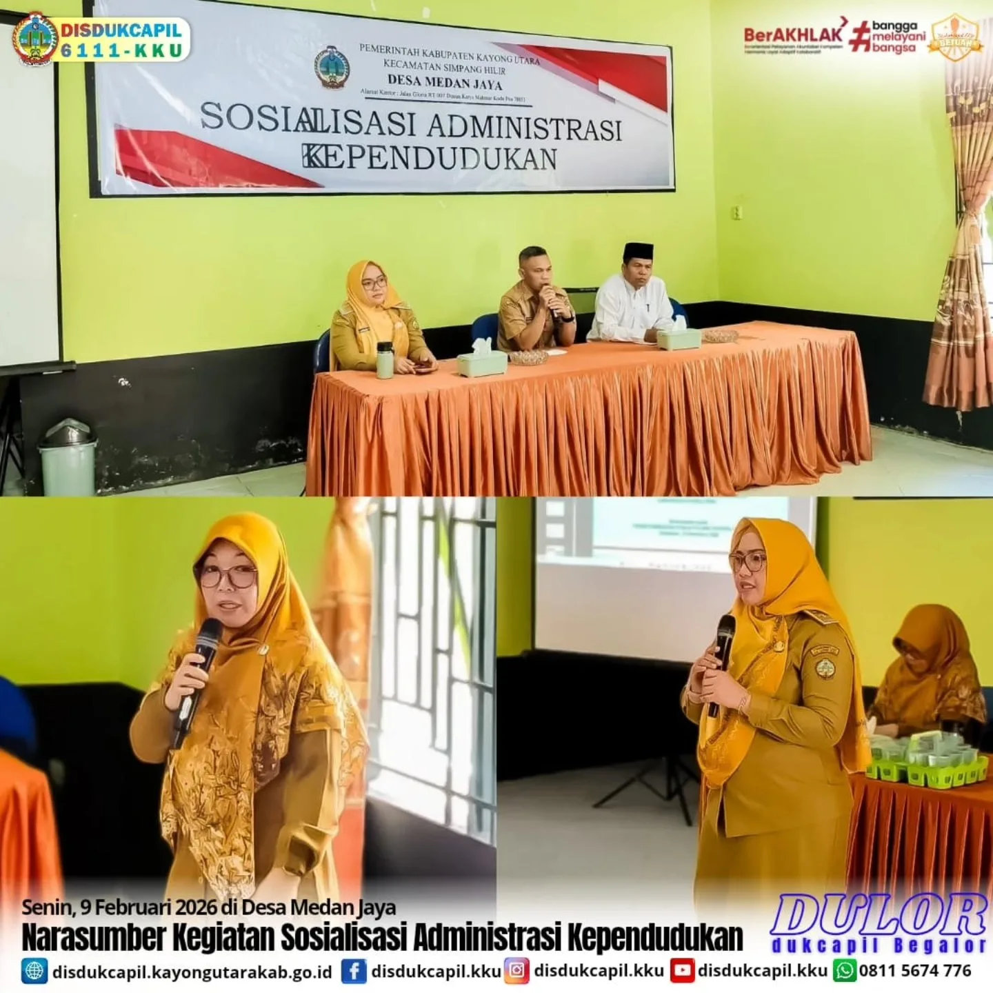 Sosialisasi Adminduk di Desa Medan Jaya, Dukcapil Kayong Utara Dorong Masyarakat Tertib Administrasi Kependudukan