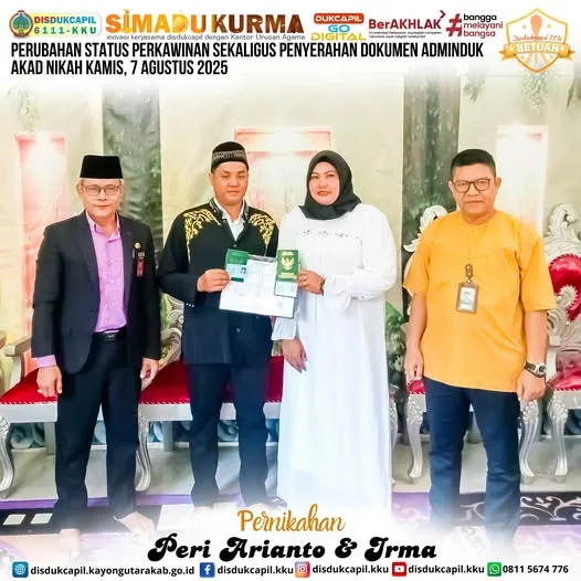 Perubahan Status Perkawinan dan Penyerahan Dokumen Adminduk melalui Inovasi SIMADU KURMA Edisi 7 Agustus 2025