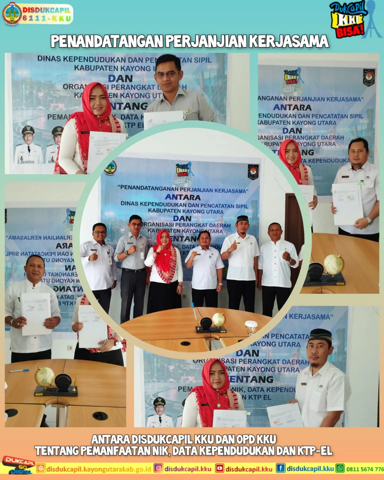 Penandatangan Perjanjian Kerjasama Antara Disdukcapil Kab.Kayong Utara dan OPD Kab.Kayong Utara Tentang Pemanfaatan NIK, Data Kependudukan dan KTP-Elektronik