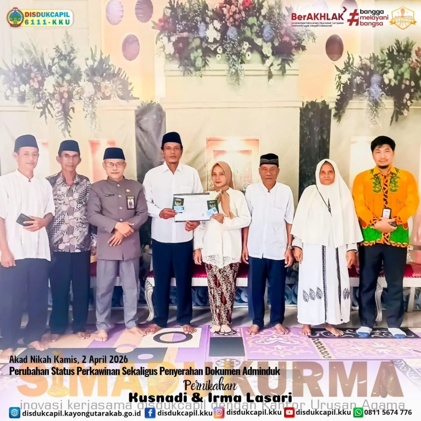 Sinergi Disdukcapil dan KUA Kayong Utara Permudah Layanan Adminduk bagi Pengantin Baru