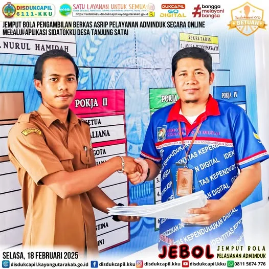 Jemput Bola Pengambilan Berkas Arsip SIDATOKKU pada Desa Tanjung Satai 18 Februari 2025