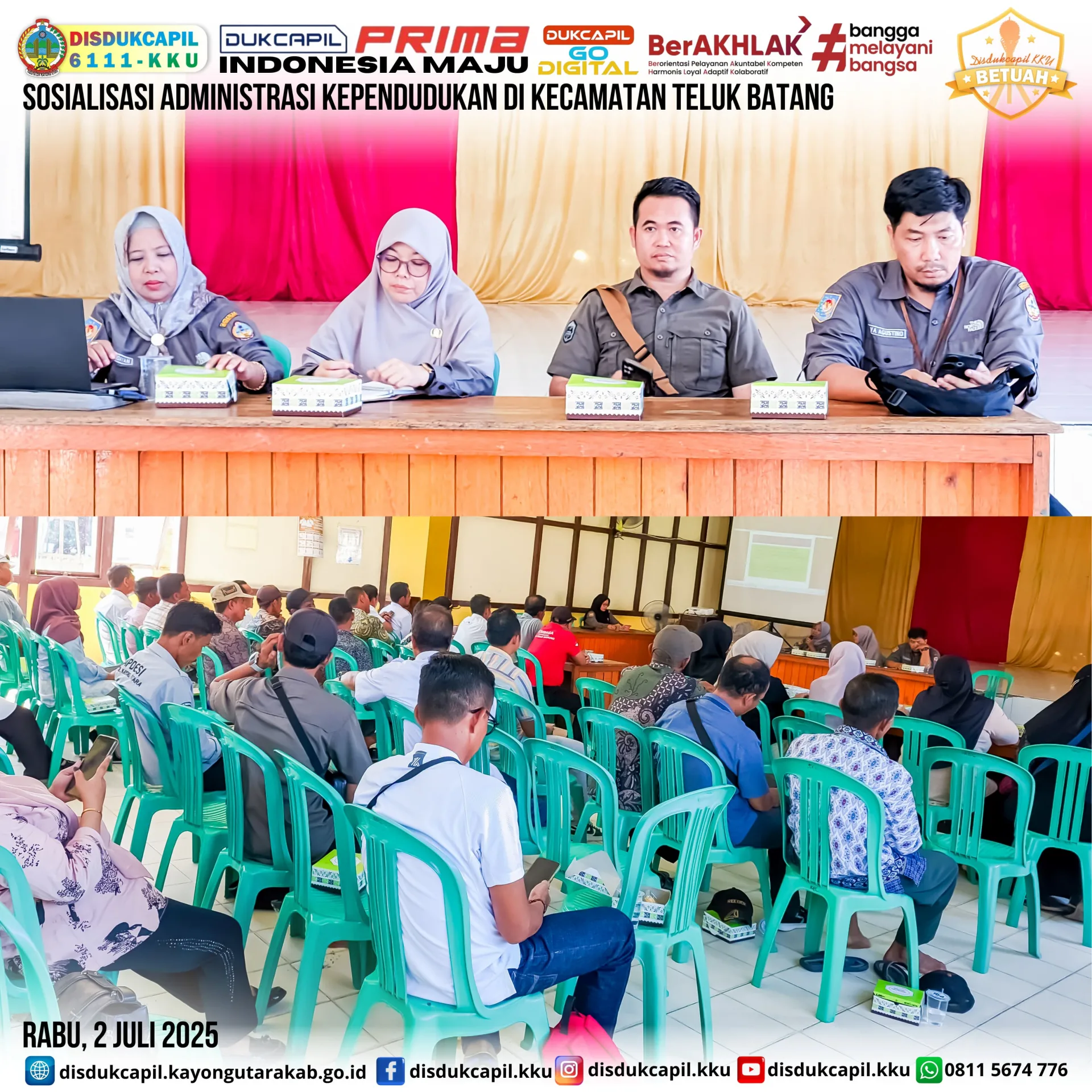 Disdukcapil Kayong Utara Gelar Sosialisasi Administrasi Kependudukan di Kecamatan Teluk Batang