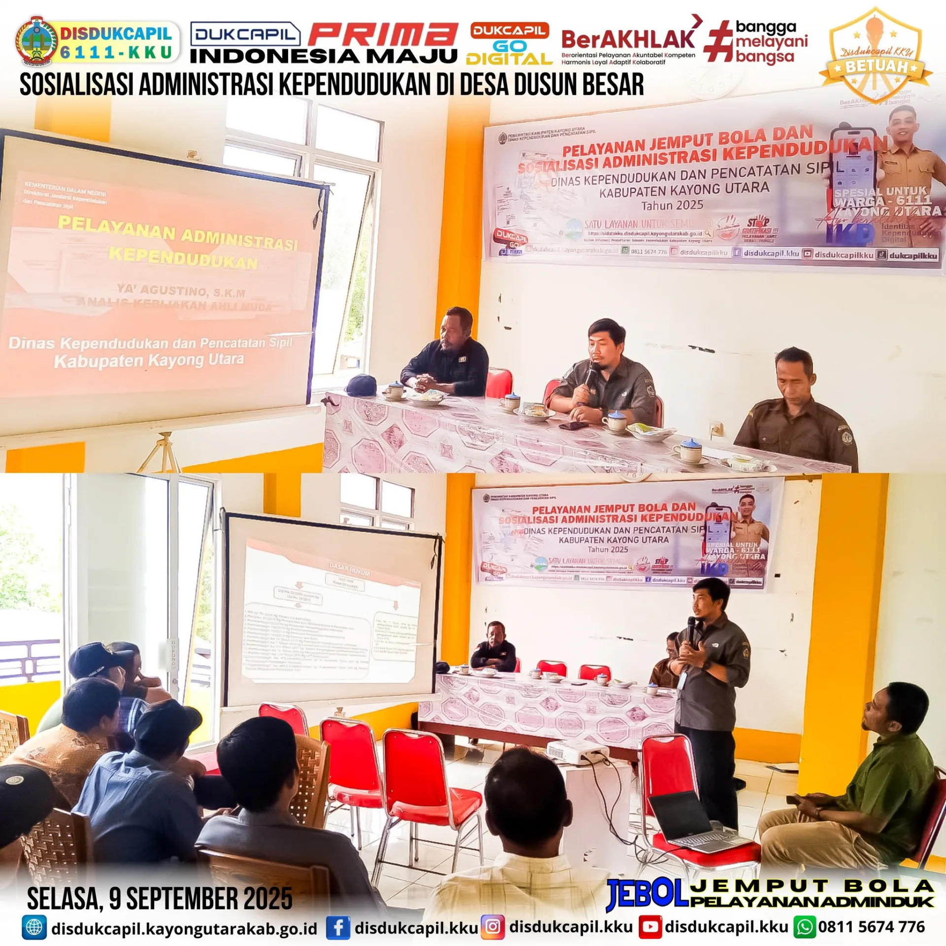 Sosialisasi Administrasi Kependudukan di Desa Dusun Besar, Pulau Maya