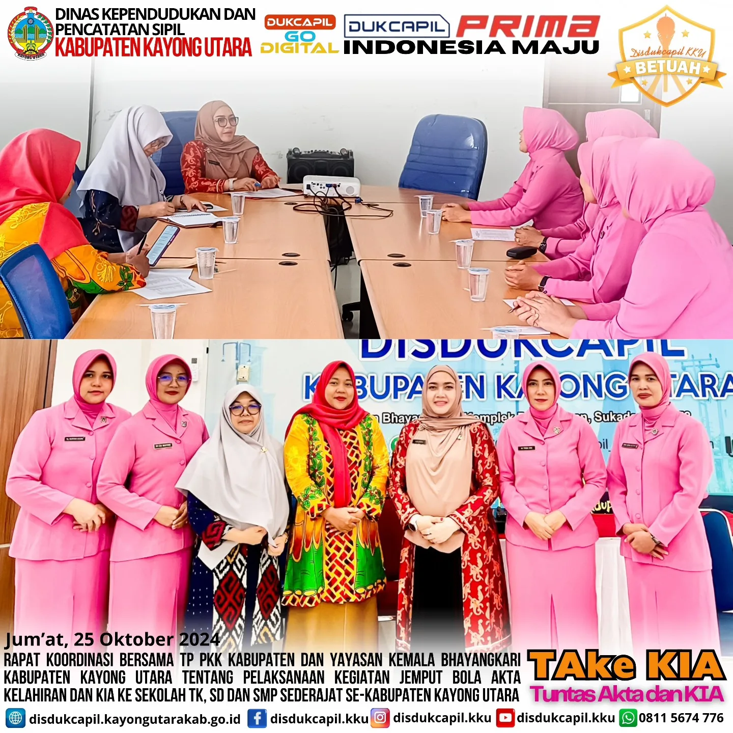 Rapat Koordinasi Bersama TP PKK Kabupaten dan Yayasan Kemala Bhayangkari Kabupaten Kayong Utara