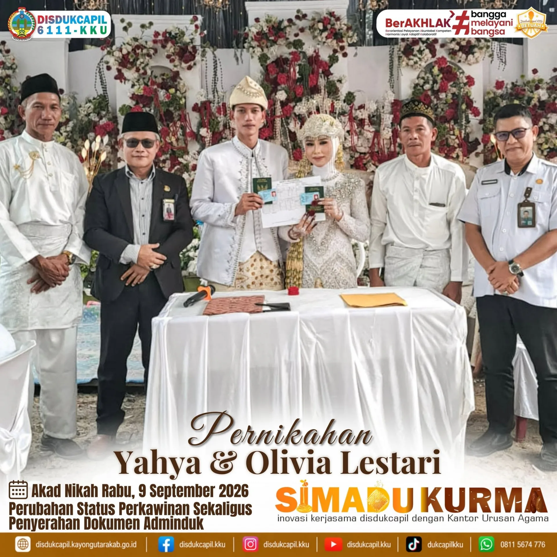 SIMADU KURMA Mudahkan Pembaruan Dokumen Kependudukan Pasangan Yahya dan Olivia Lestari