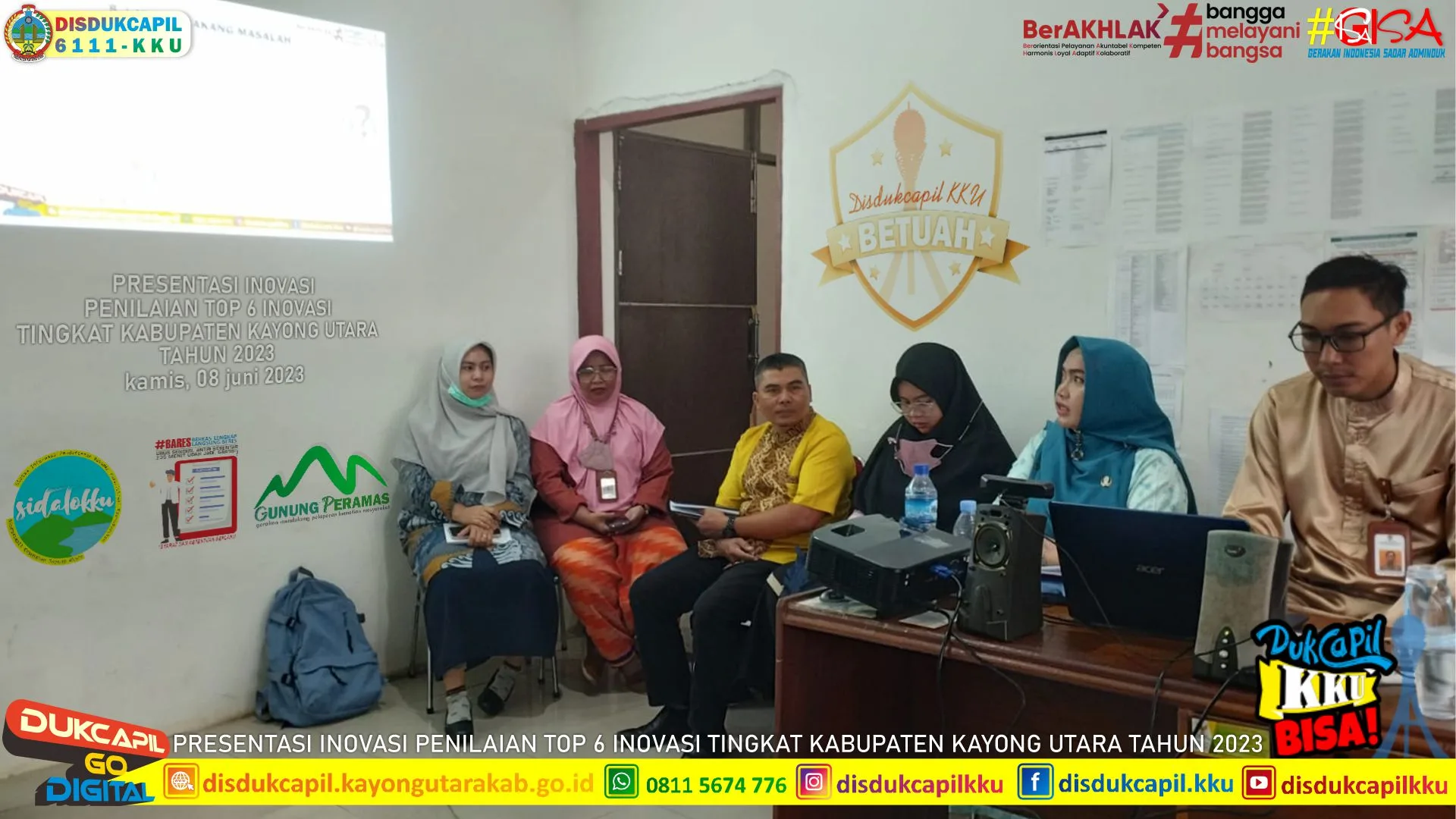 Disdukcapil Kayong Utara mengikuti Lomba Inovasi Guna Meningkatkan Pelayanan Publik kepada Masyarakat