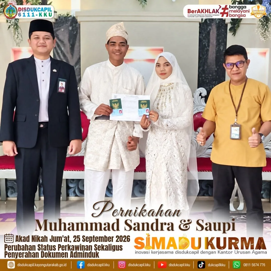 SIMADU KURMA Pastikan Dokumen Kependudukan Pasangan Muhammad Sandra dan Saupi Segera Diperbarui