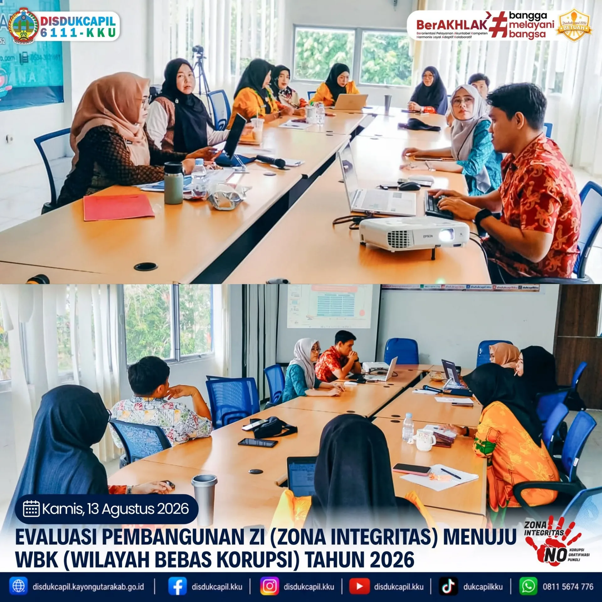 Evaluasi Pembangunan Zona Integritas 2026, Disdukcapil Kayong Utara Perkuat Komitmen Menuju WBK