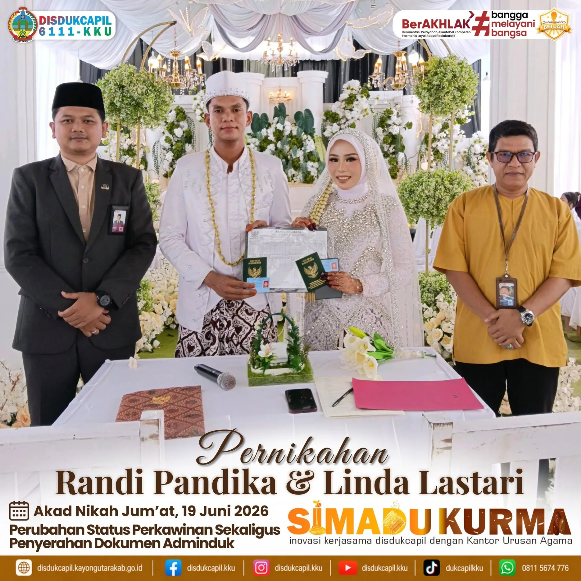 Pekan Baru, Cerita Baru: SIMADU KURMA Sambut Keluarga Randi Pandika & Linda Lastari dengan Adminduk yang Sudah Tertata
