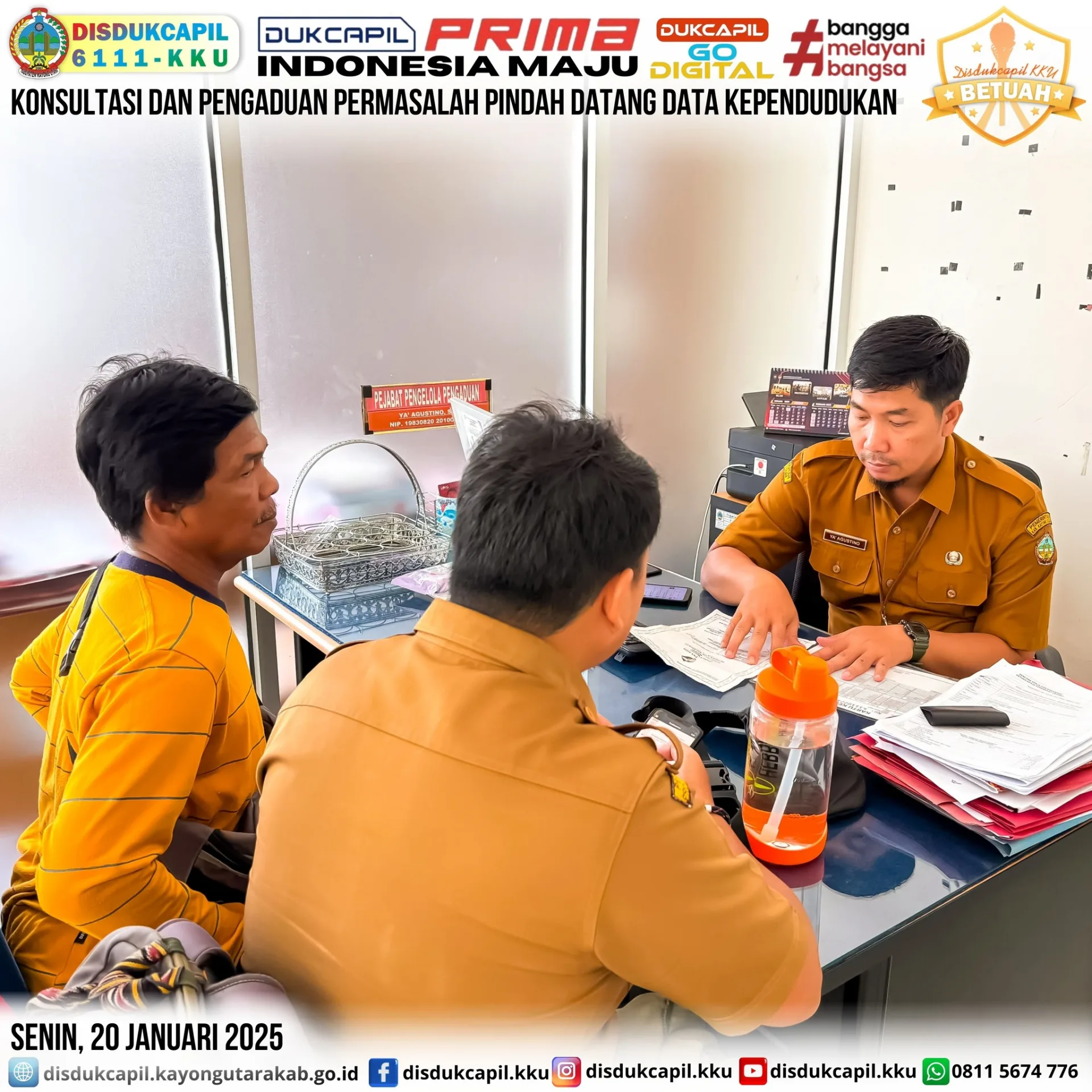 Konsultasi dan Pengaduan Permasalahan Pindah Datang Data Kependudukan edisi 20 Januari 2025