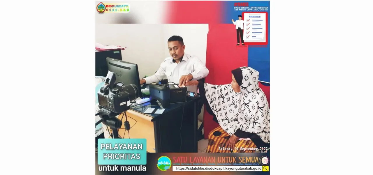 Perekaman dan Pencetakan KTP-el khusus Pelayanan Prioritas bagi warga manula/lansia