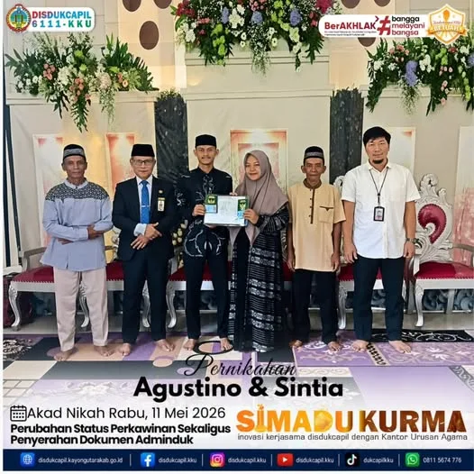 Satu Hari, Dua Urusan Tuntas: Disdukcapil Kayong Utara Pastikan Pernikahan Agustino & Sintia Sah di Mata Hukum dan Negara