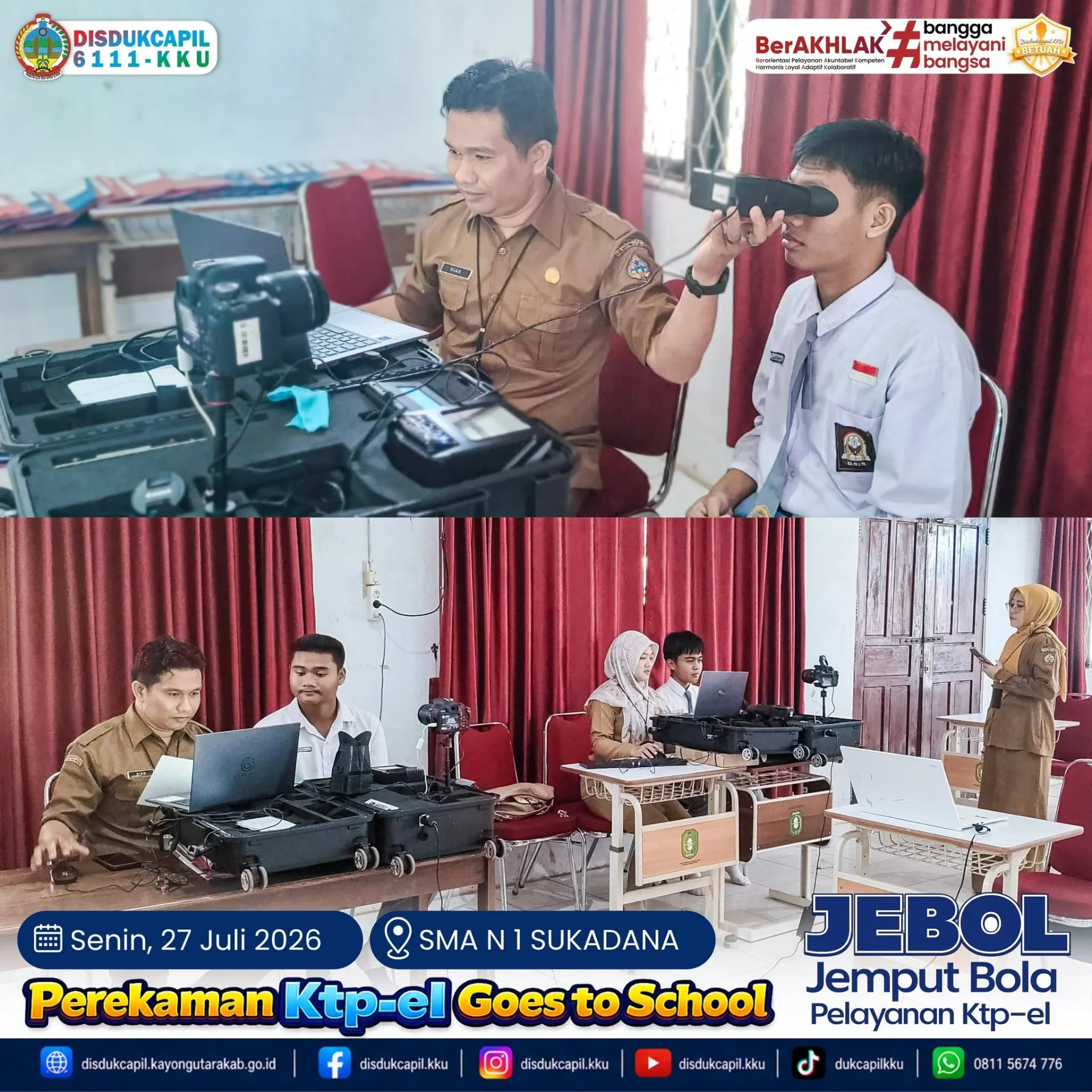 KTP-el Goes to School Kembali Bergulir, Kini Giliran SMA Negeri 1 Sukadana