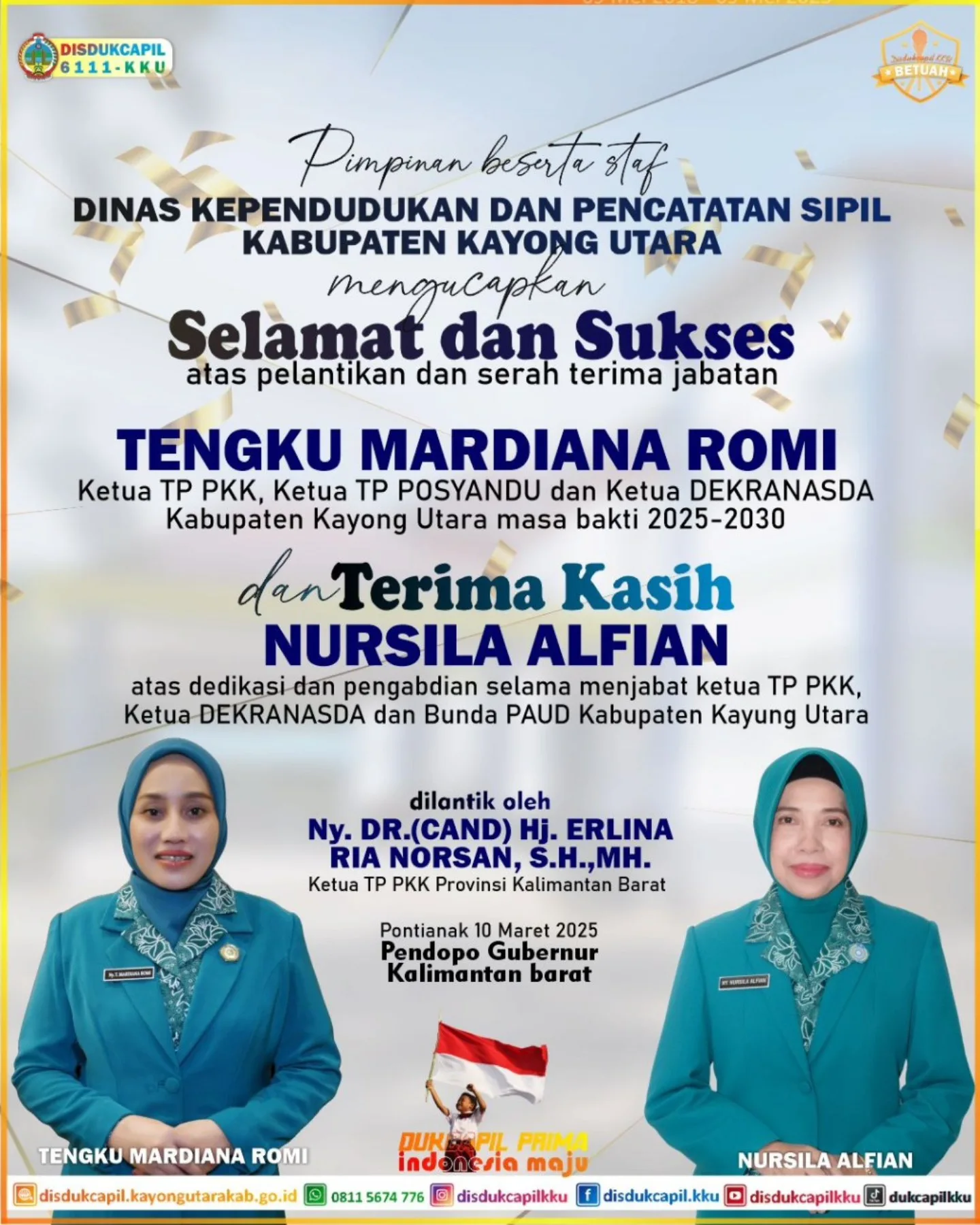 Pelantikan Ketua TP PKK Kabupaten Kayong Utara: Komitmen Baru untuk Pemberdayaan Keluarga dan Masyarakat