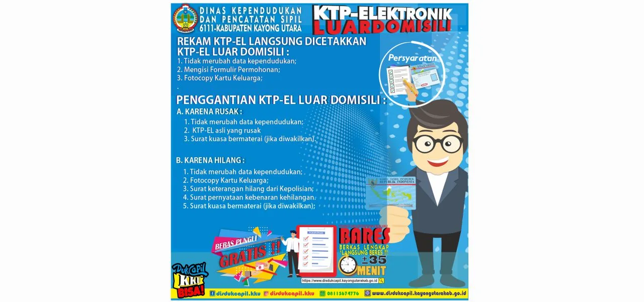 Perekaman dan Pencetakan KTP-el Luar Domisili Dinas Kependudukan dan Pencatatan Sipil Kabupaten Kayong Utara