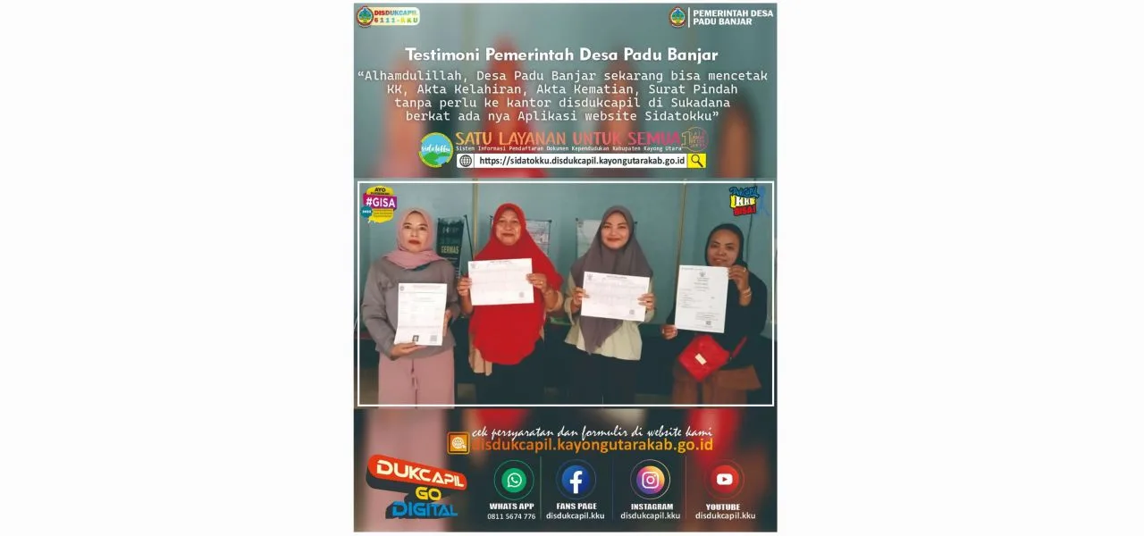 Testimoni Aplikasi SIDATOKKU Dari Pemerintah Desa Padu Banjar