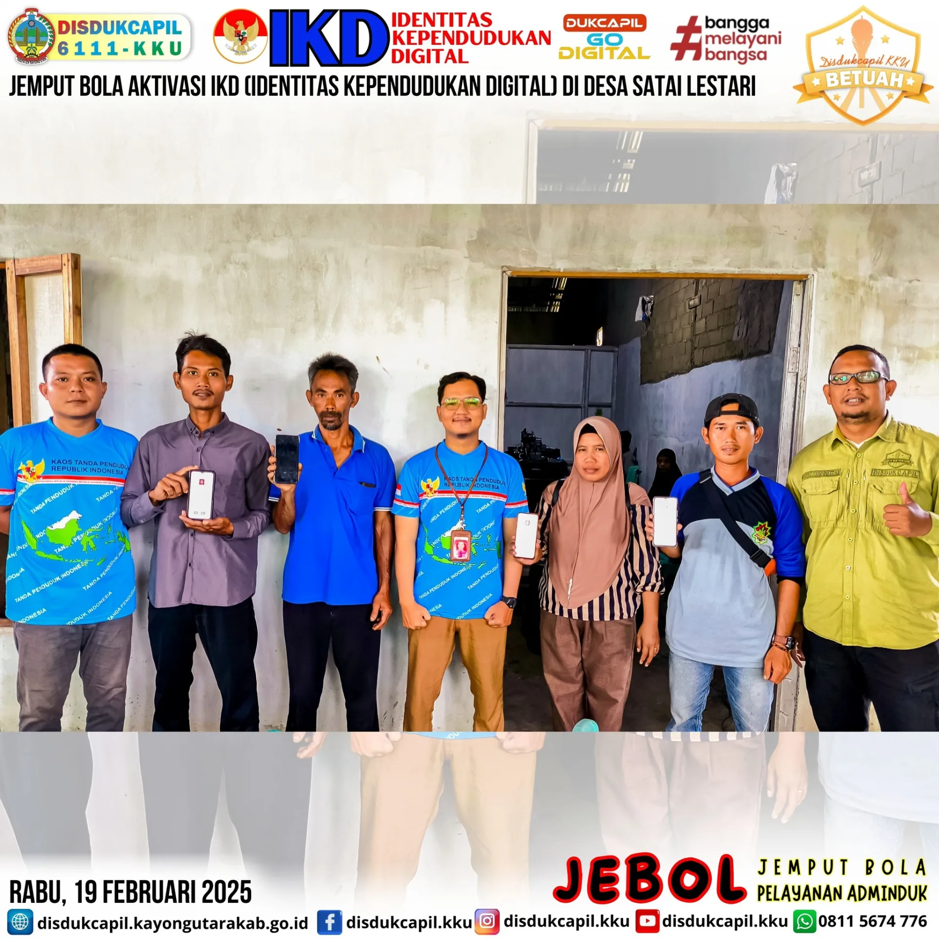 Jemput Bola Aktivasi Identitas Kependudukan Digital Desa Satai Lestari 19 Februari 2025