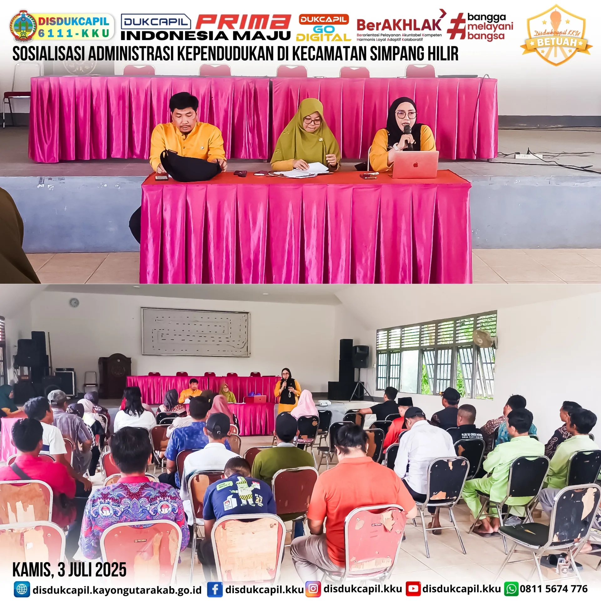 Disdukcapil Kayong Utara Gelar Sosialisasi Administrasi Kependudukan di Kecamatan Simpang Hilir