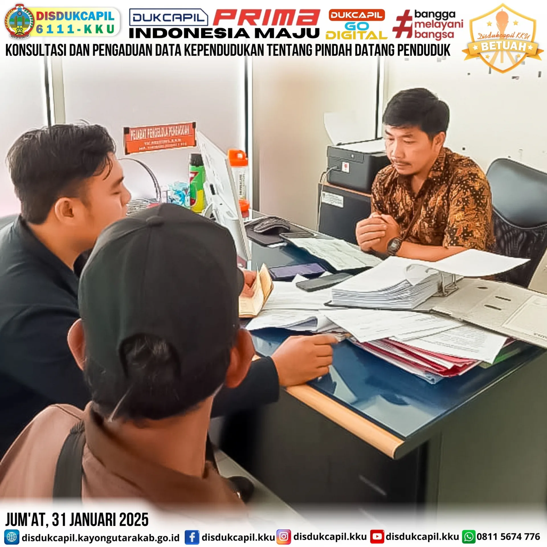 Konsultasi dan Pengaduan Permasalahan Pindah Datang Data Kependudukan edisi 31 Januari 2025