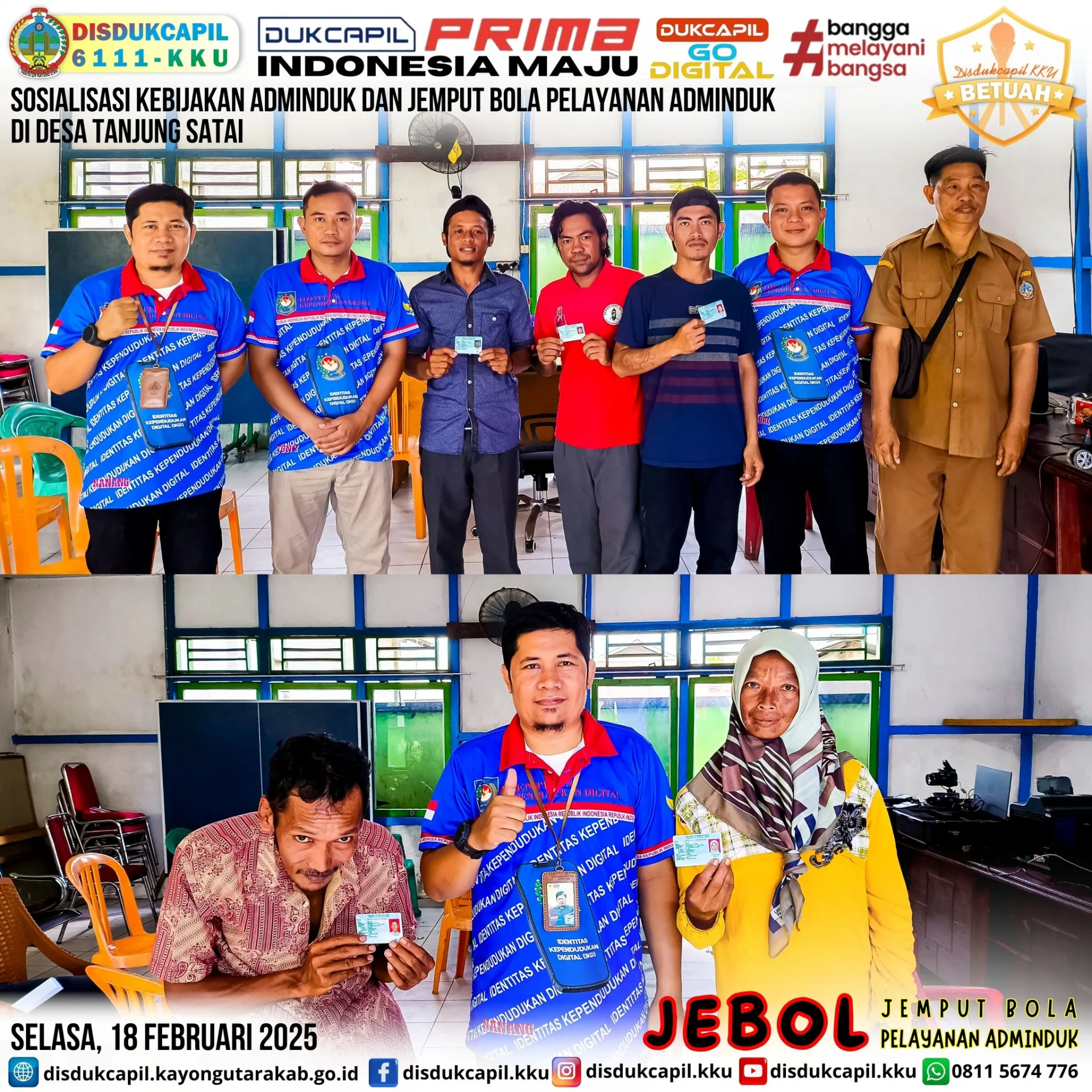 Sosialisasi Kebijakan Adminduk dan Jemput Bola Pelayanan di Desa Tanjung Satai 18 Februari 2025