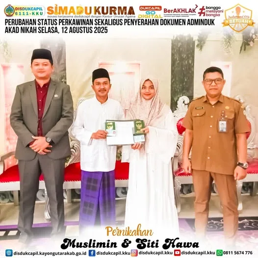 Perubahan Status Perkawinan dan Penyerahan Dokumen Adminduk melalui Inovasi SIMADU KURMA Edisi 12 Agustus 2025