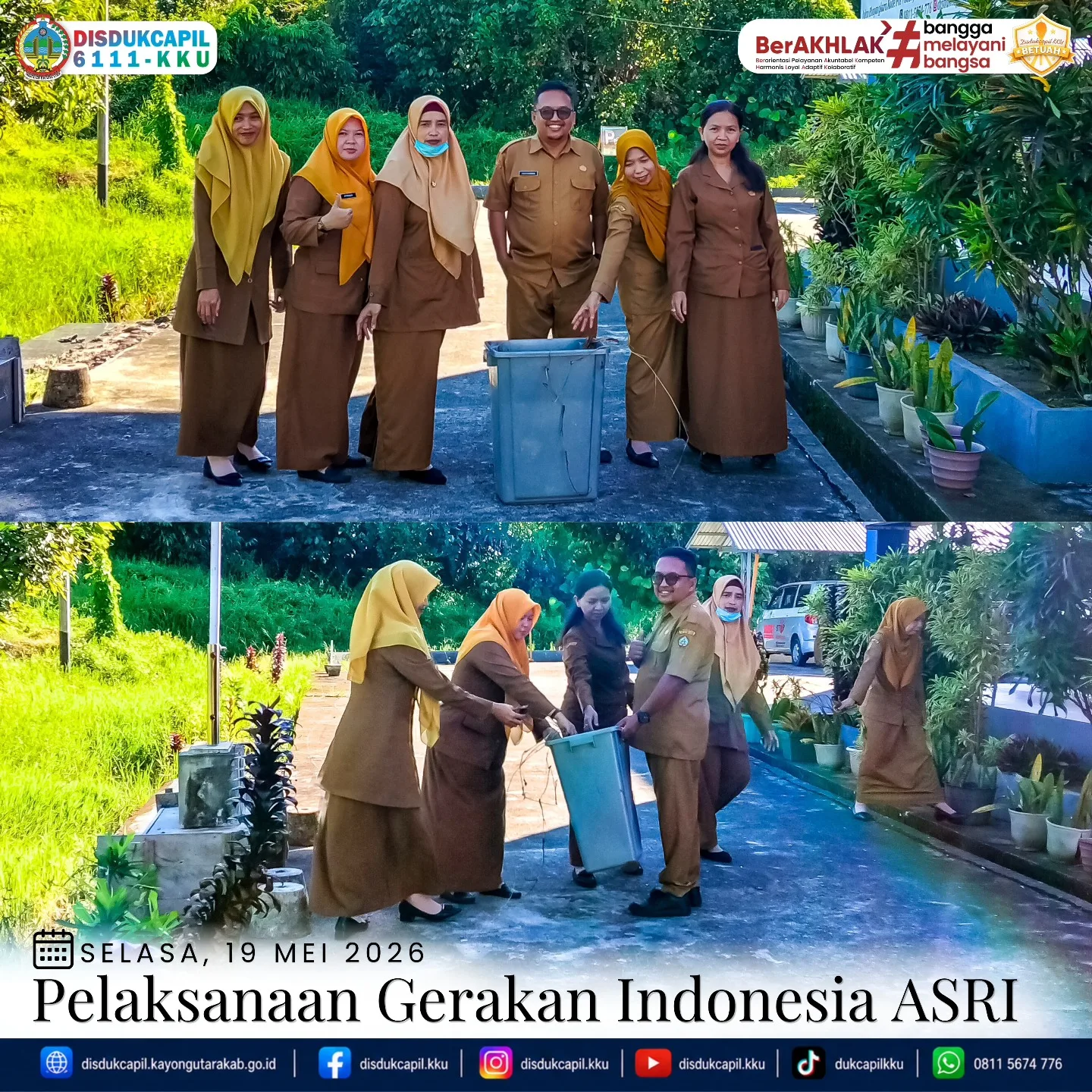 Dinas Dukcapil Kayong Utara Ikut Bergerak dalam Gerakan Indonesia ASRI, Wujudkan Lingkungan Kantor yang Aman, Sehat, Resik, dan Indah