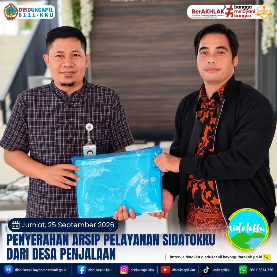 Arsip Pelayanan SIDATOKKU Desa Penjalaan Diserahkan ke Disdukcapil Kayong Utara