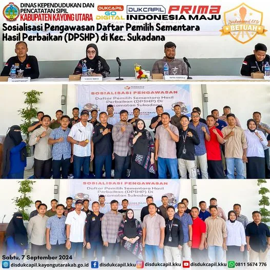 Kadis Disdukcapil Kayong Utara menjadi Pembicara pada Kegiatan Sosialisasi Pengawasan Daftar Pemilih Semnetara Hasil Perbaikan (DPSHP) Kecamatan Sukadana