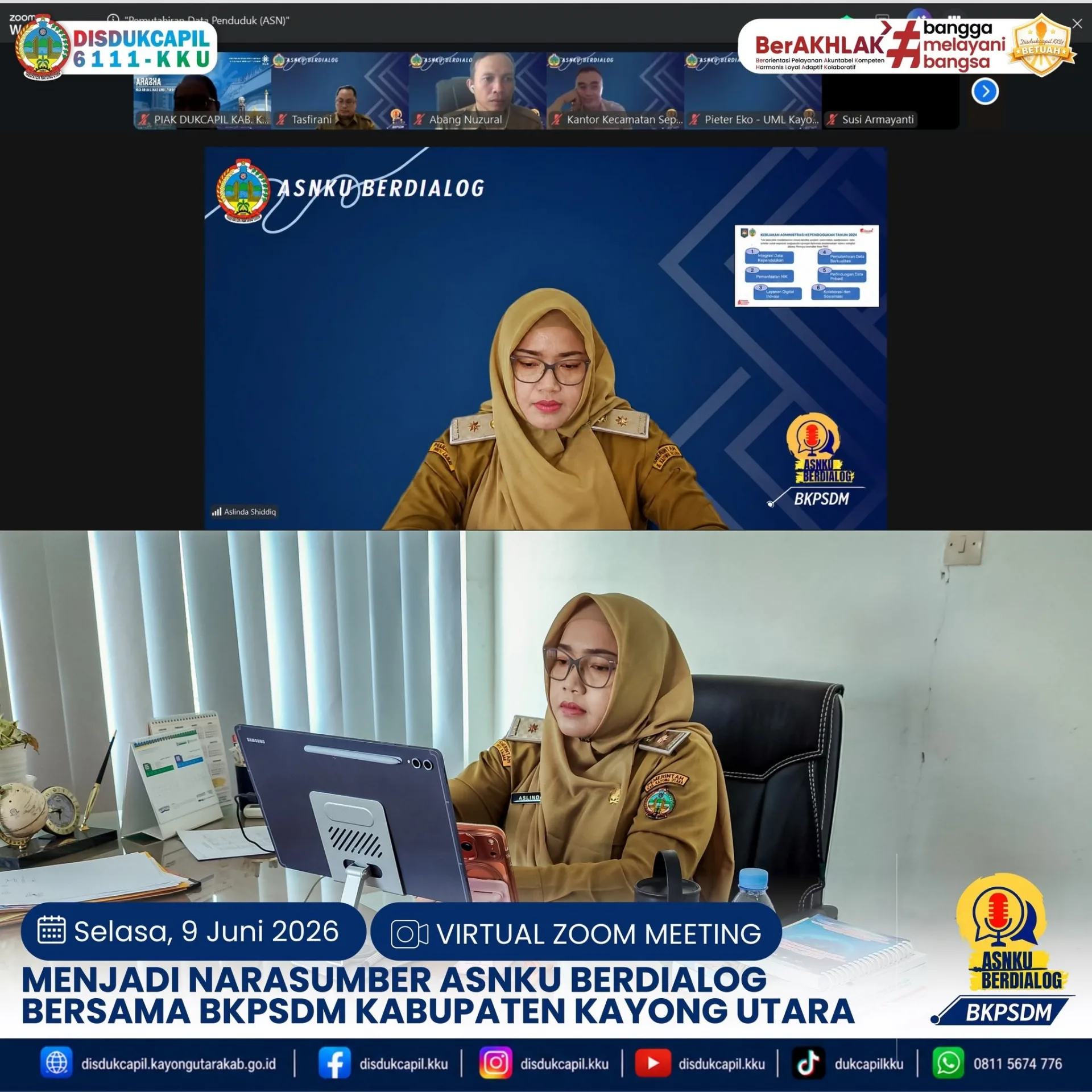Kadis Dukcapil Kayong Utara Jadi Narasumber ASNKU Berdialog: Dorong ASN Perbarui Data Kependudukan demi Tingkatkan IPM Kayong Utara