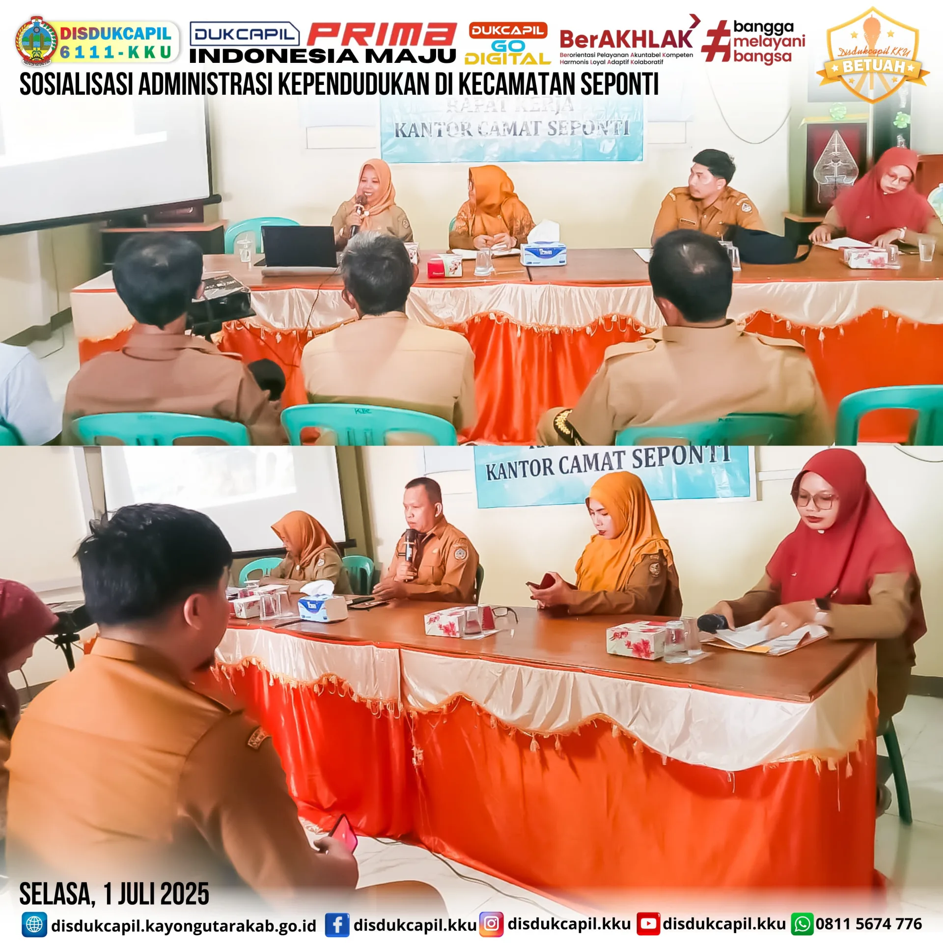 Sosialisasi Administrasi Kependudukan di Kecamatan Seponti oleh Disdukcapil Kayong Utara