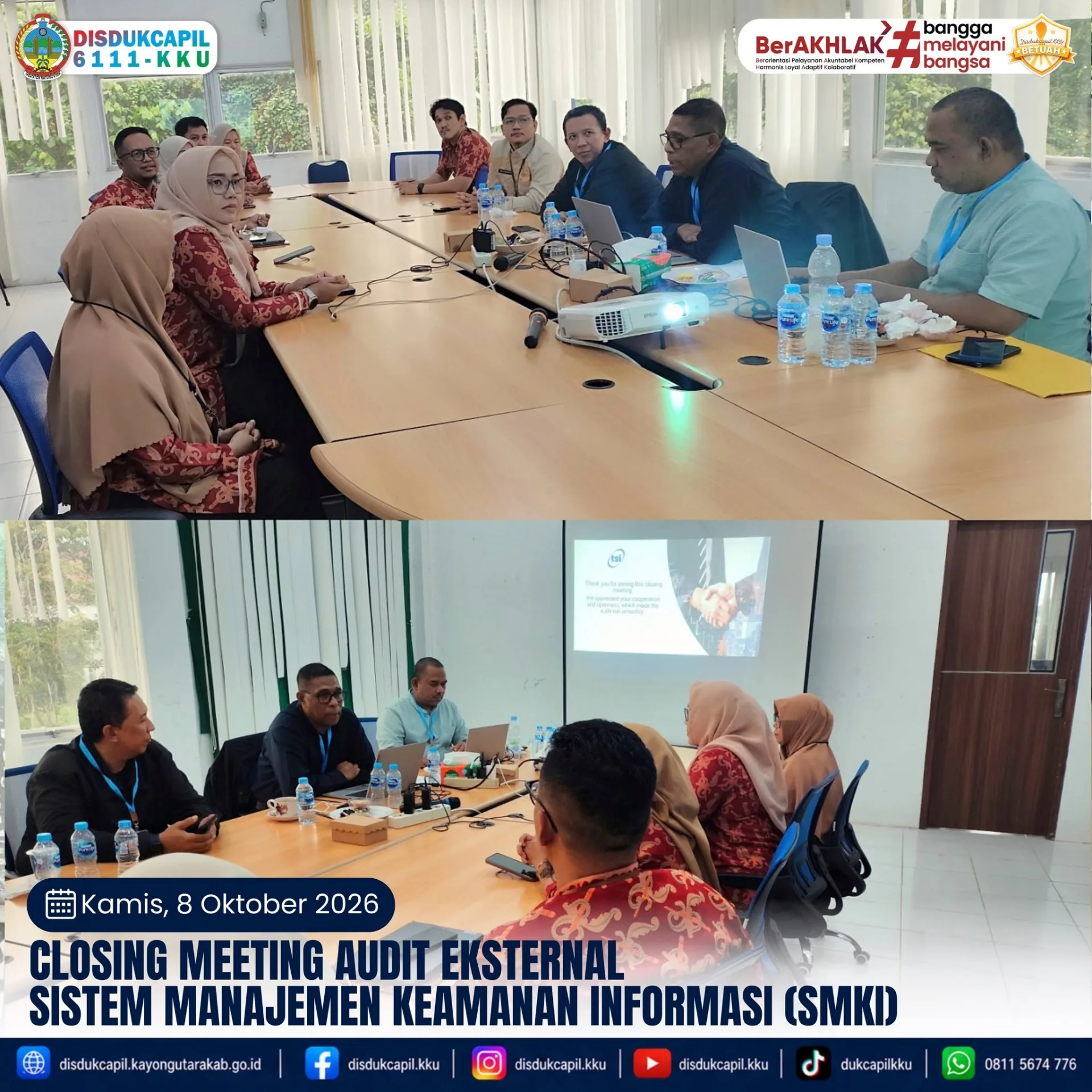 Closing Meeting Audit Eksternal SMKI, Disdukcapil Kayong Utara Siapkan Tindak Lanjut 18 Temuan untuk Perkuat Keamanan Data Kependudukan