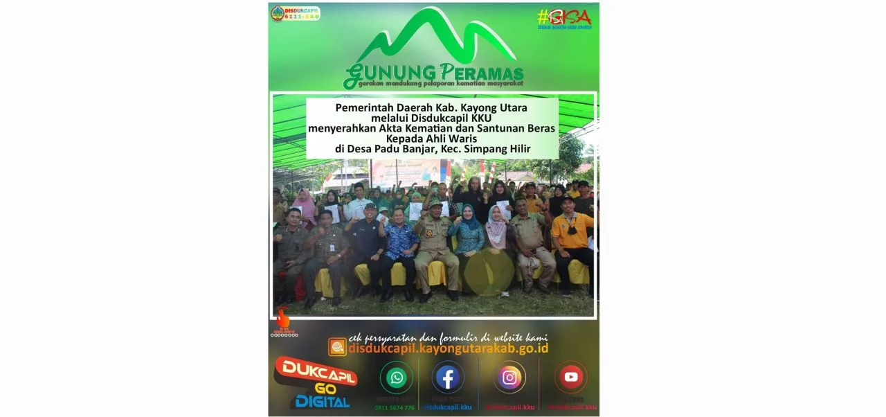 Penyerahan Akta Kematian dan Santunan Beras kepada Ahli Waris di Desa Rantau Panjang dan Desa Padu Banjar