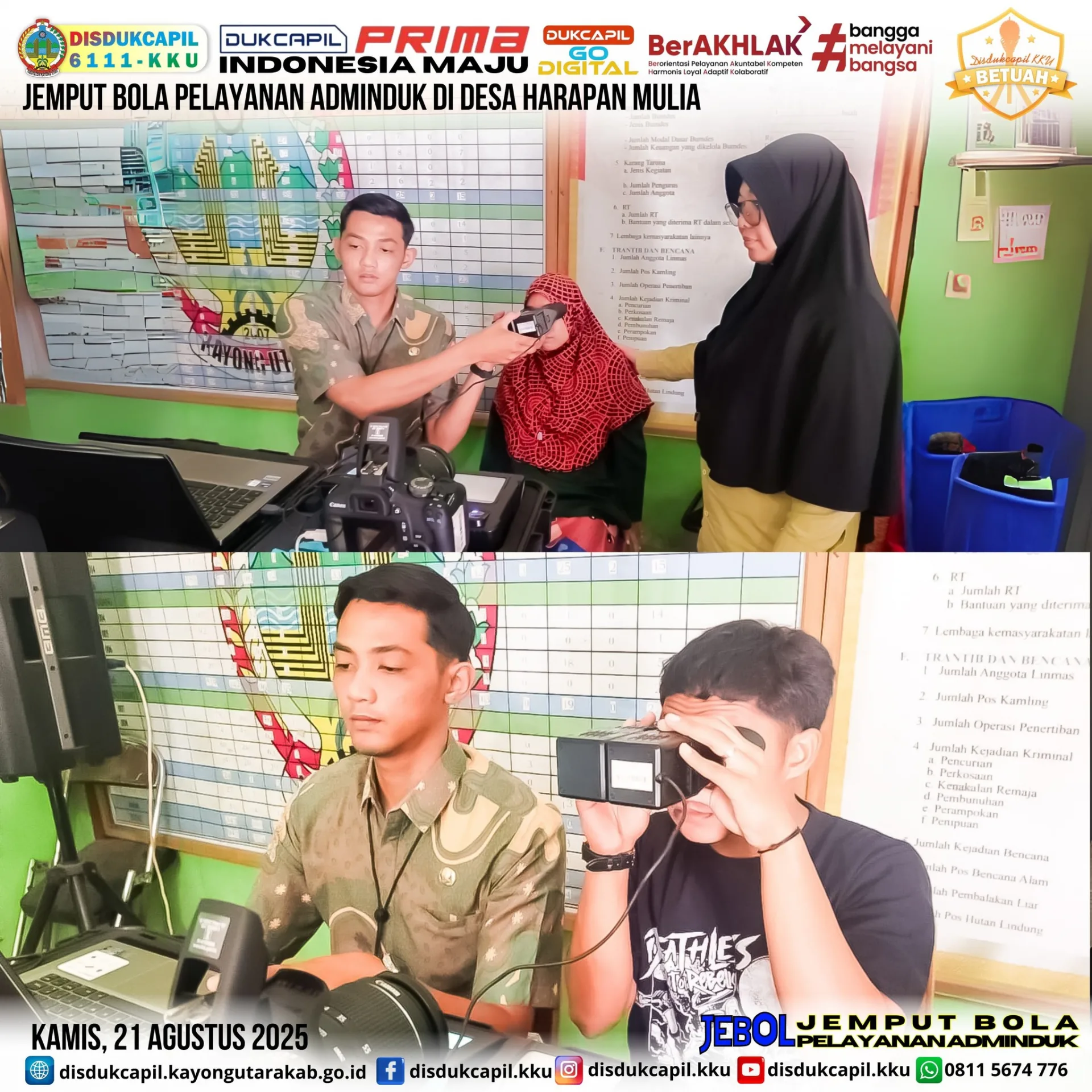 Disdukcapil Kayong Utara Laksanakan Jemput Bola Pelayanan Adminduk di Desa Harapan Mulia