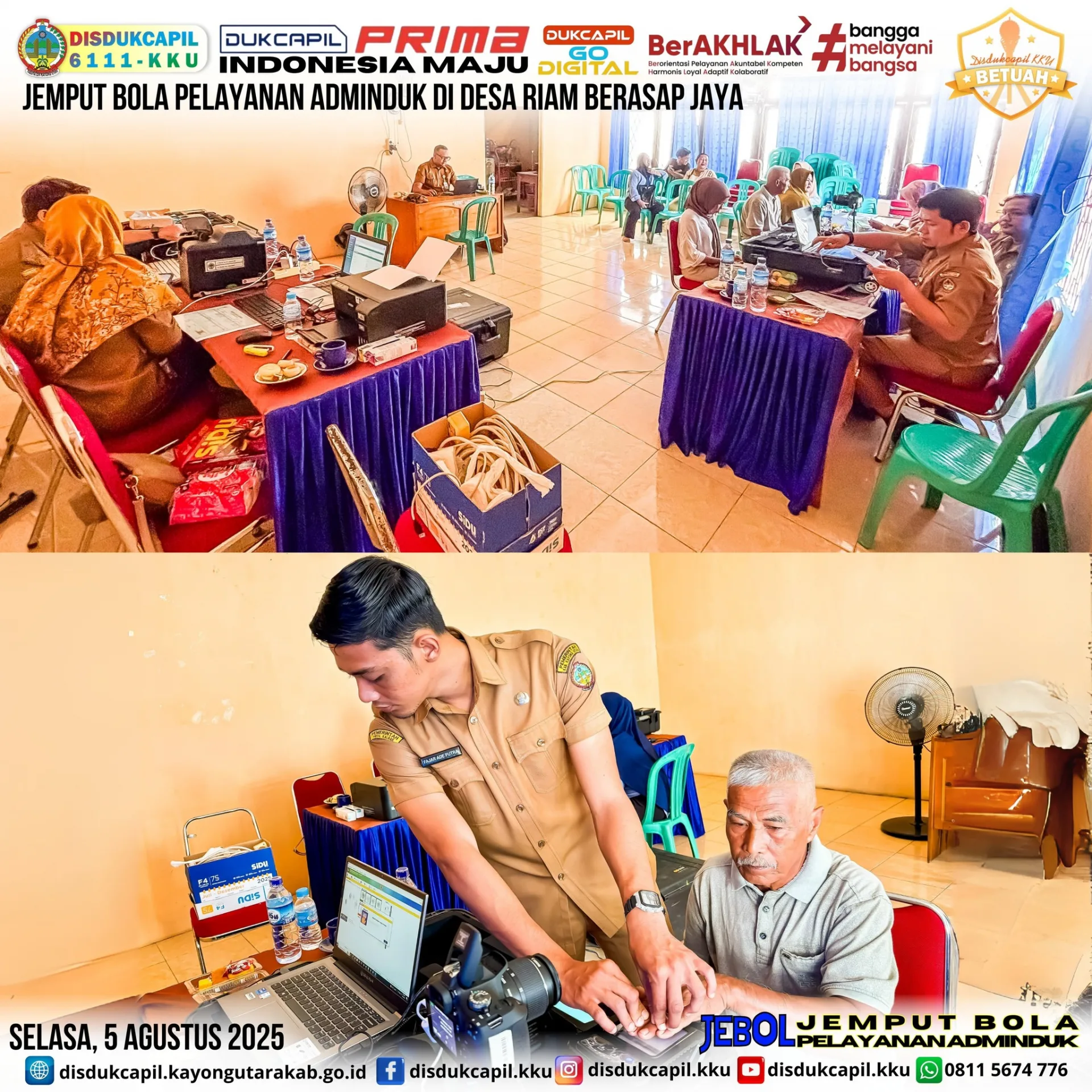 Disdukcapil Kayong Utara Gelar Layanan Jemput Bola Adminduk di Desa Riam Berasap Jaya, Permudah Akses Warga Pedesaan