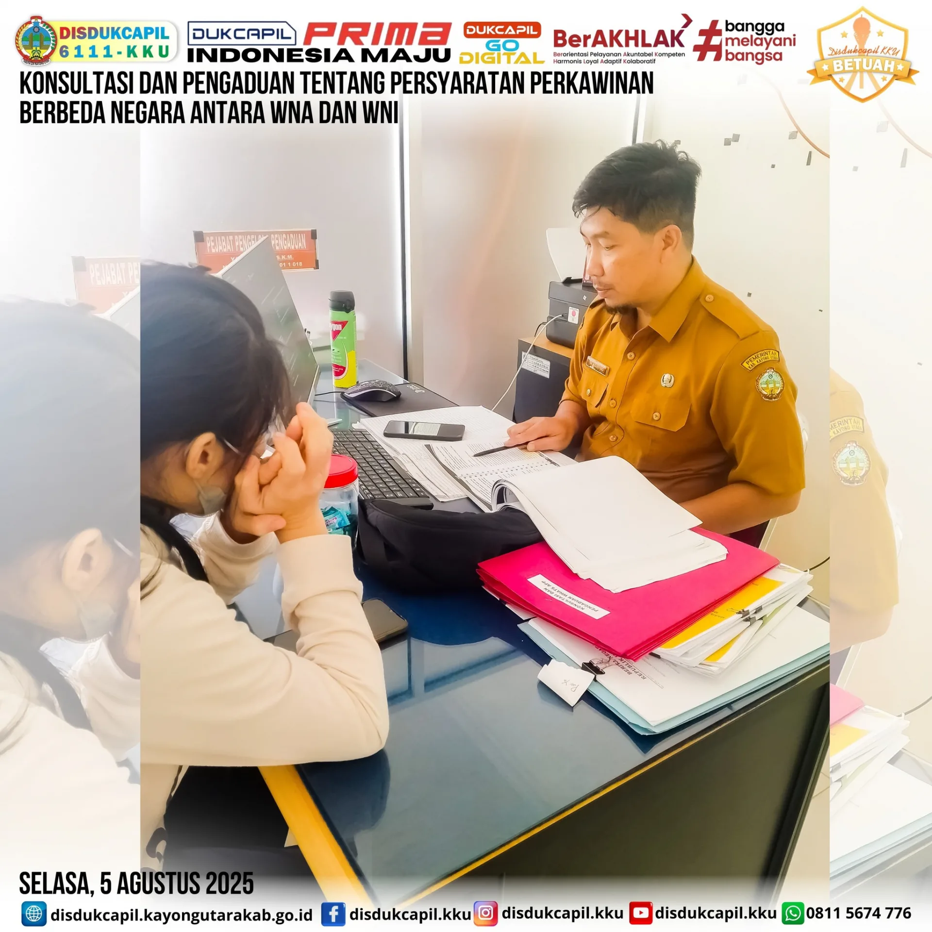 Disdukcapil Kayong Utara Layani Konsultasi Perkawinan WNA-WNI, Edukasi Warga Soal Prosedur dan Syarat Hukum
