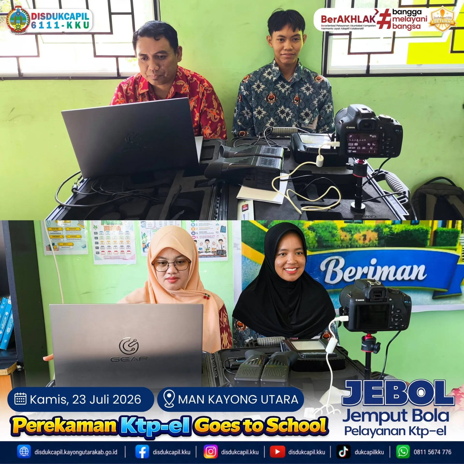 Lima Sekolah Tuntas Terjangkau, KTP-el Goes to School Kini Sambangi MAN Kayong Utara