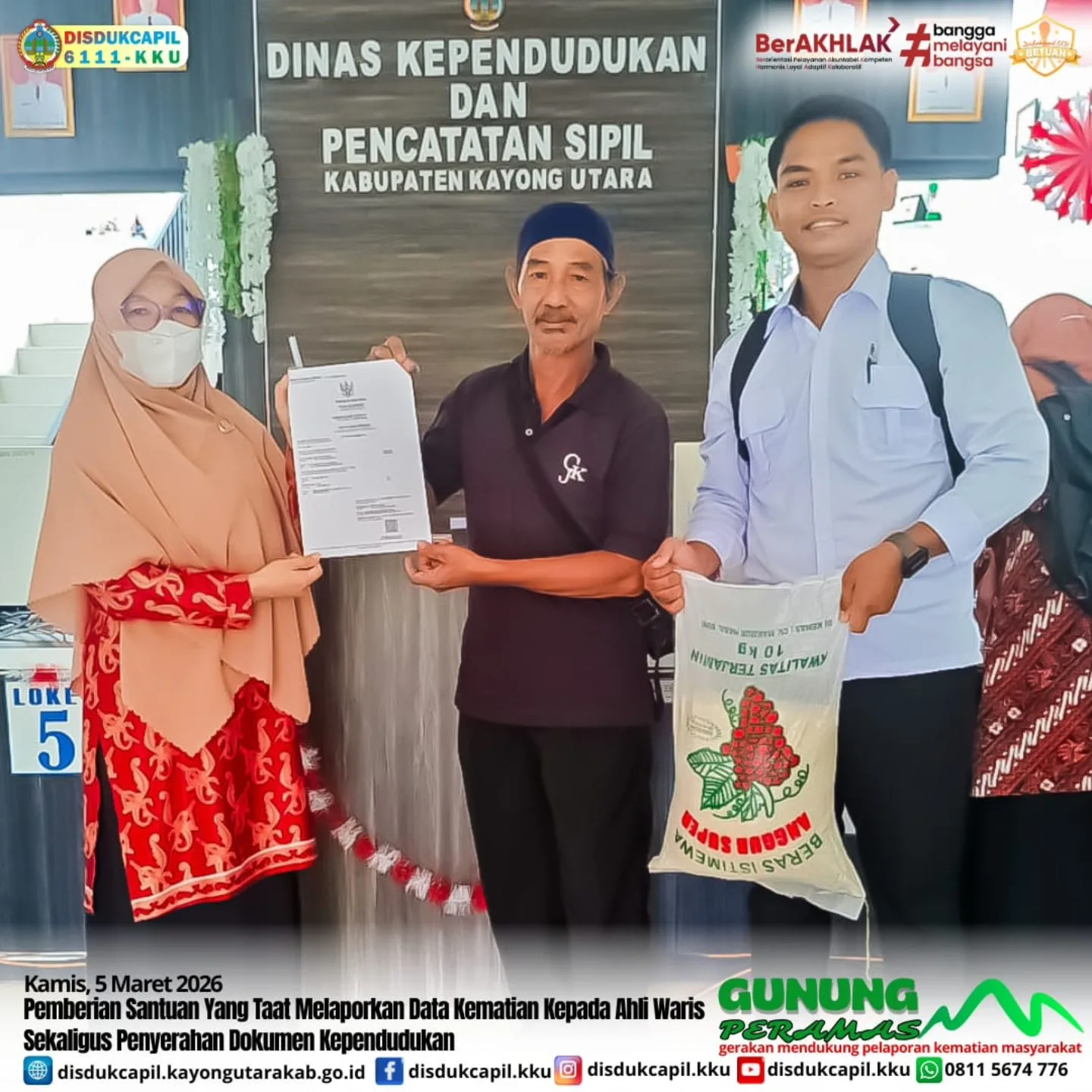 GUNUNG PERAMAS, Inovasi Dukcapil Kayong Utara Tingkatkan Kesadaran Pelaporan Kematian Masyarakat