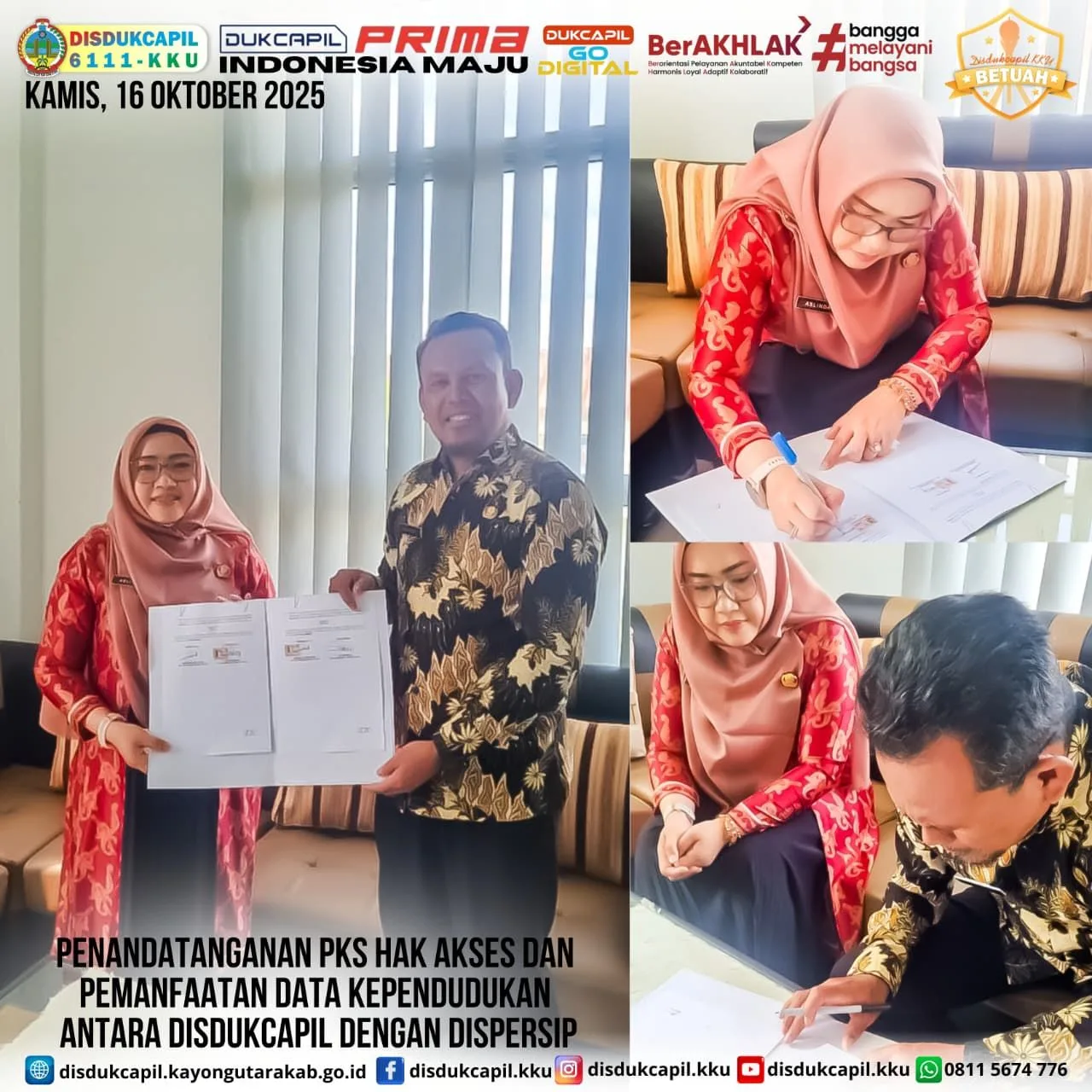 Dukcapil dan Dinas Perpustakaan & Kearsipan Kayong Utara Jalin Kerja Sama Data untuk Tingkatkan Layanan Publik Berbasis Literasi dan Arsip Digital