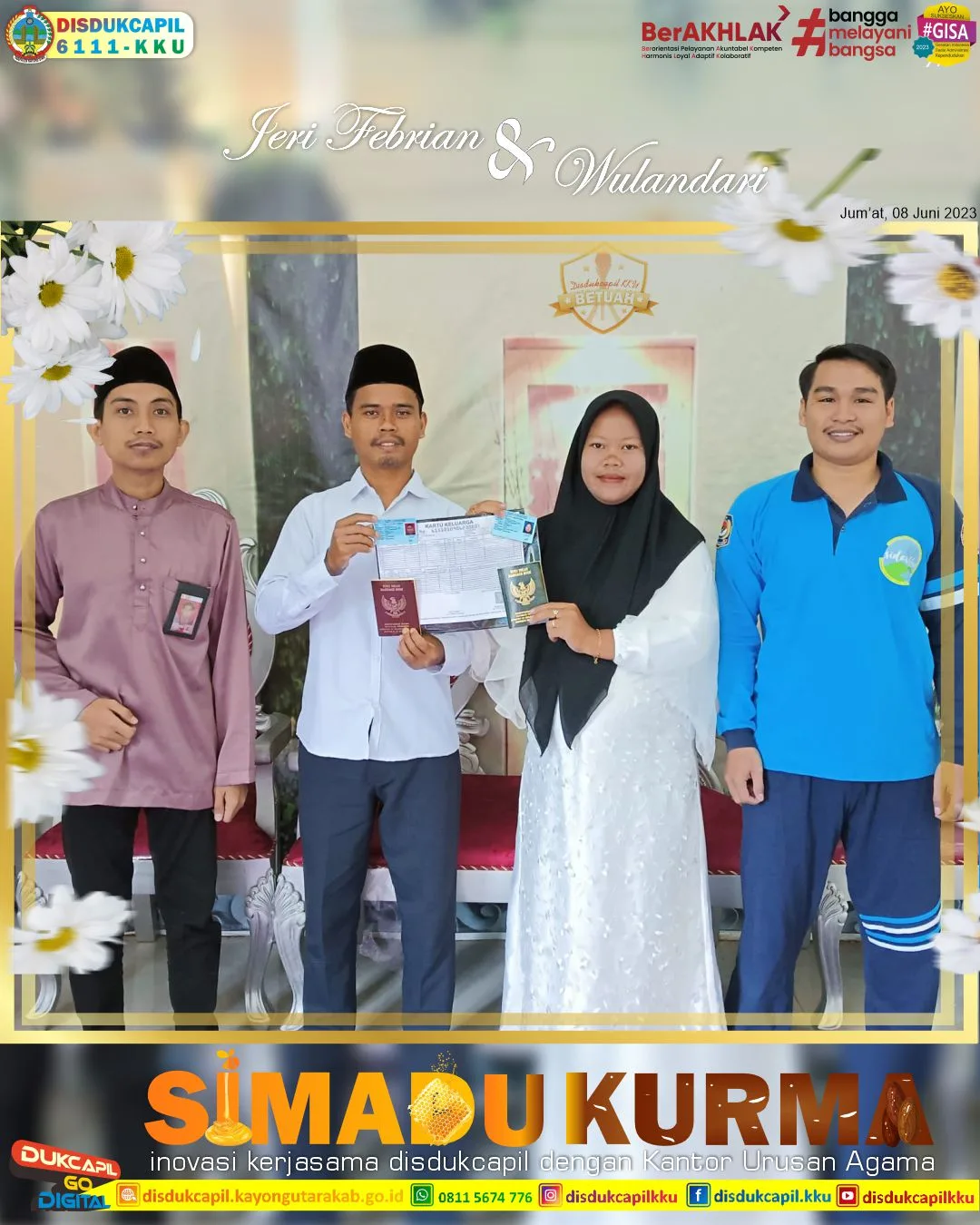 SIMADU KURMA, Inovasi Kerjasama Disdukcapil KKU dengan Kantor Urusan Agama