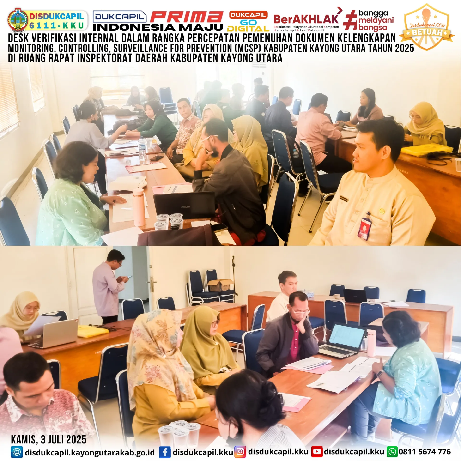 Verifikasi Internal Dilaksanakan untuk Percepatan Pemenuhan Dokumen MCSP Kabupaten Kayong Utara Tahun 2025