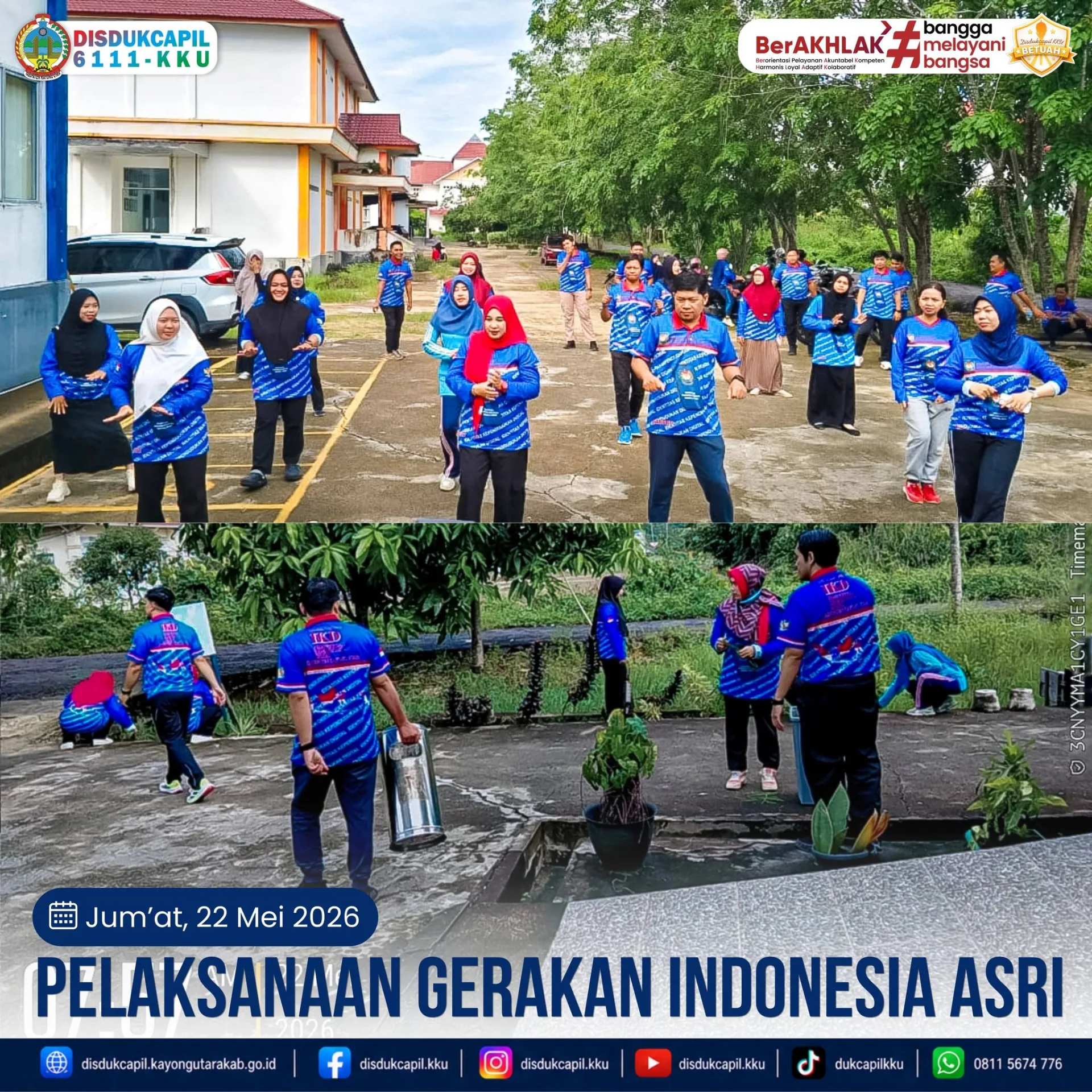 Semangat Jumat Bersih: Dinas Dukcapil Kayong Utara Kembali Laksanakan Gerakan Indonesia ASRI